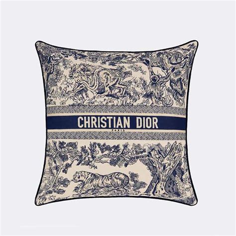 Square Pillow Blue Toile de Jouy 